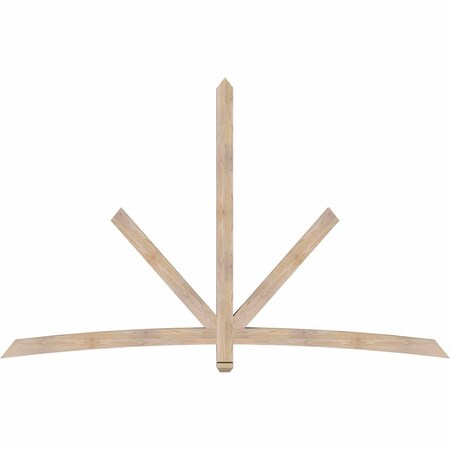 Ekena Millwork Alberta Smooth Timber Gable Bracket, Douglas Fir, 96"W x 60"H x 3 1/2"D x 3 1/2"F, 15/12 Pitch GBW096X60X0404ALB00SDF